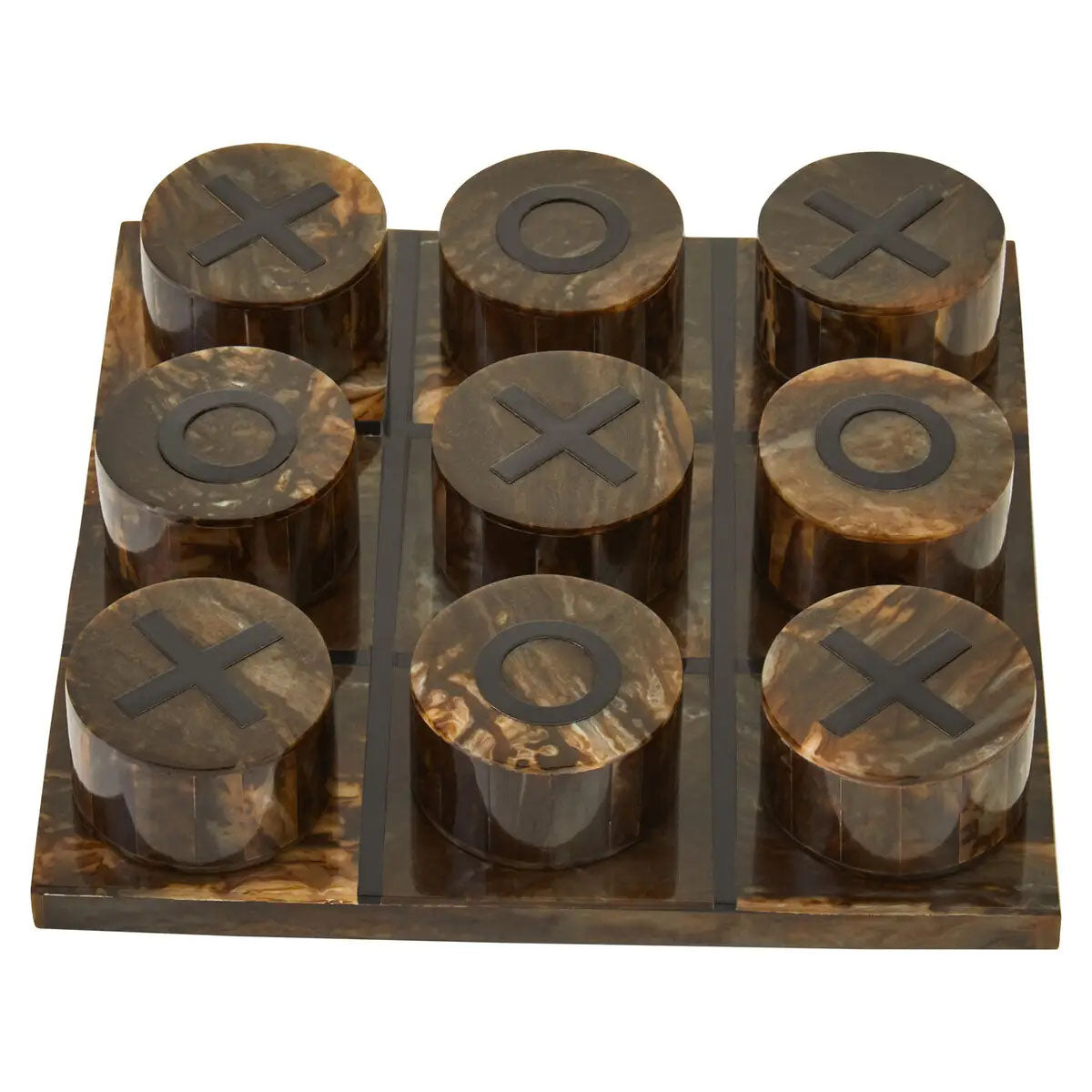 Beaumonde Home Churchill Games Brown and Black Finish Noughts And Crosses