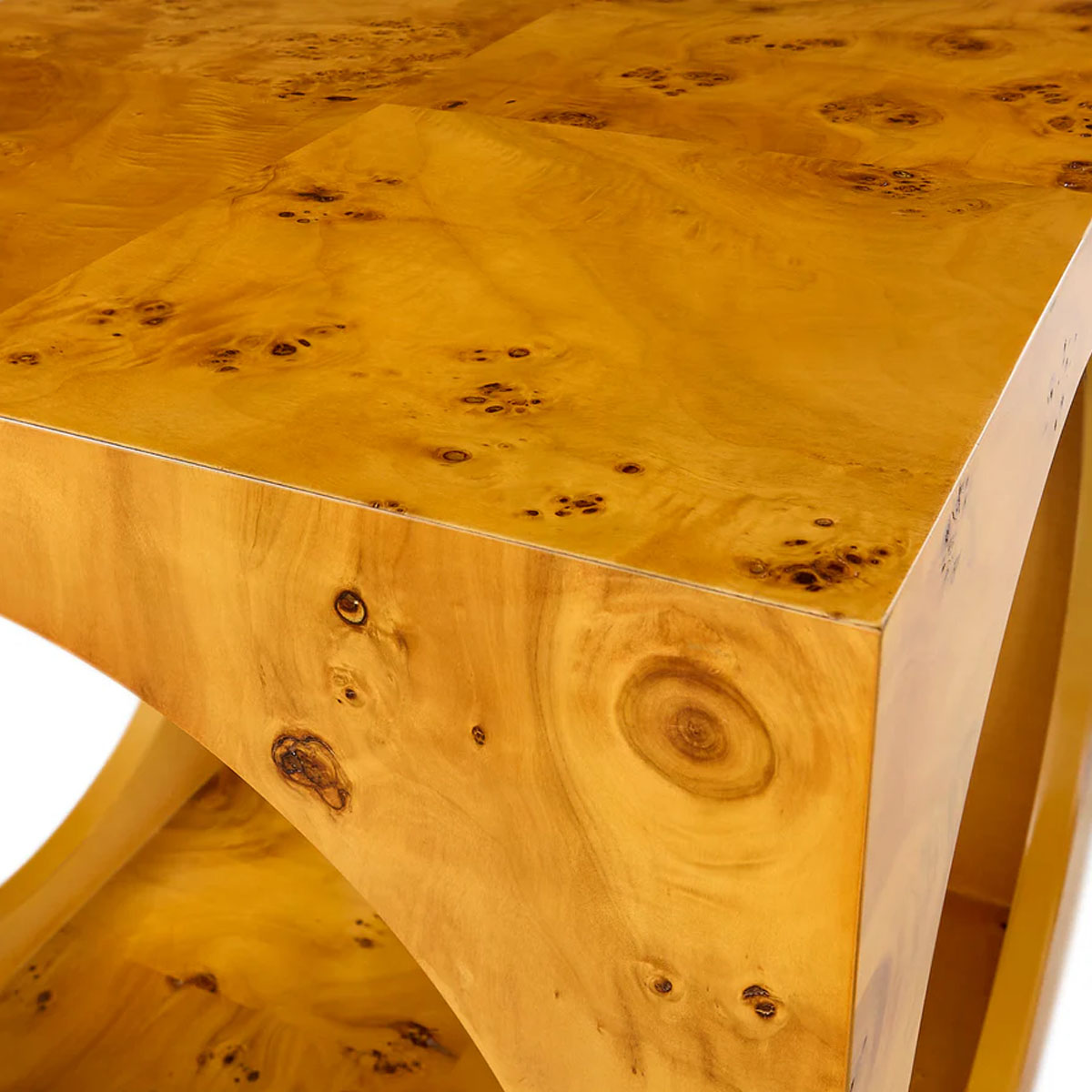 Jonathan Adler Bond Cube Accent Table - Burled Mappa