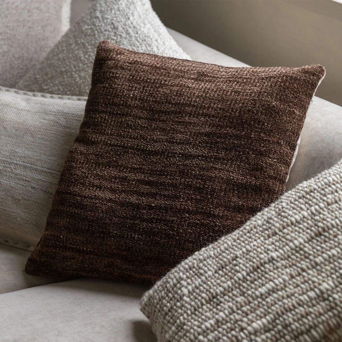 Gallery Direct Kendal Chenille Cushion Brown