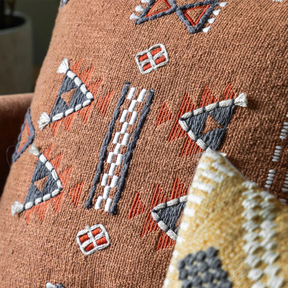 Gallery Direct Arlo Embellished Cushion Brown