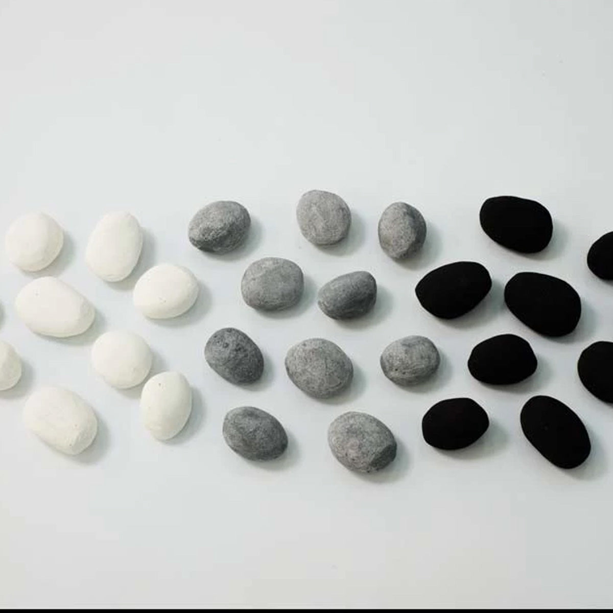 ScandiFlames Ceramics Pebbles Grey - 24 Pieces
