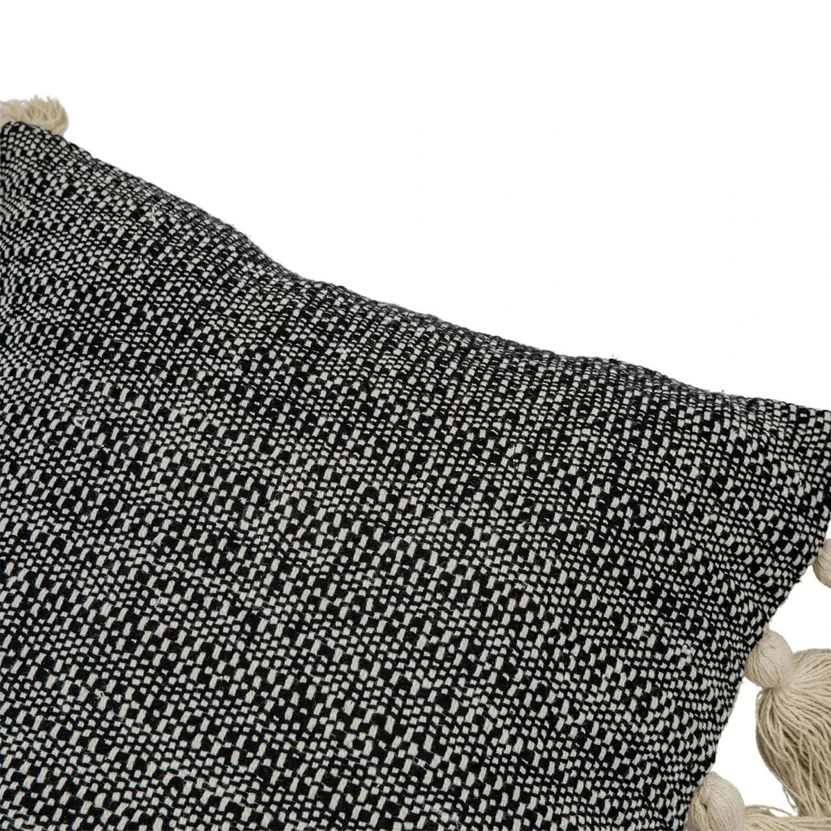Gallery Direct Woven Cushion with Tassels Black