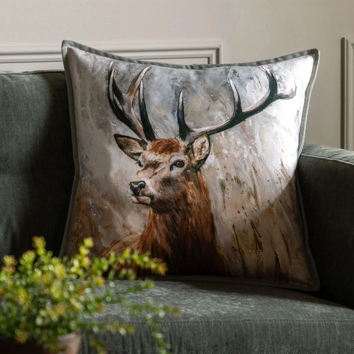 Gallery Direct Woodland Stag Cushion