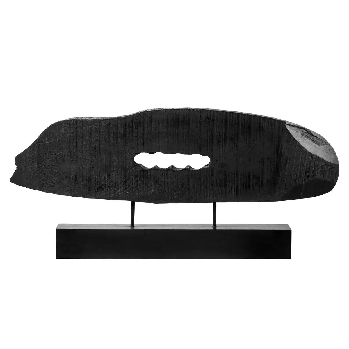Beaumonde Home Fidel Rustic Black Horizontal Mango Wood Slice Sculpture