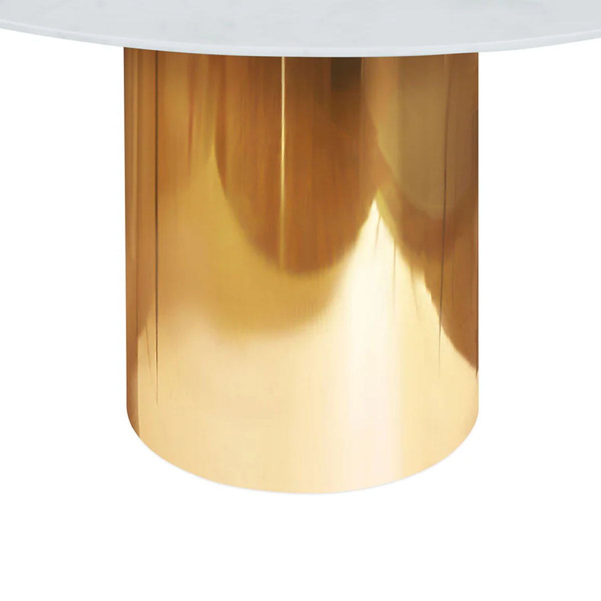 Jonathan Adler Alphaville Dining Table - 44" - Brass/White Marble