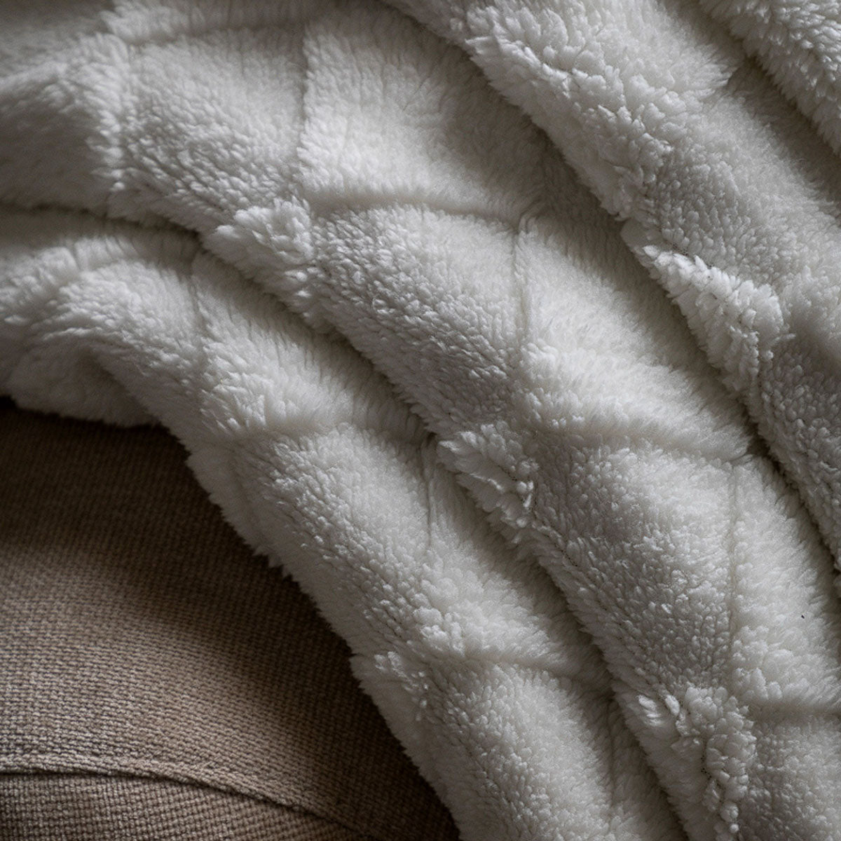 Gallery Direct Oakley Checked Sherpa Throw