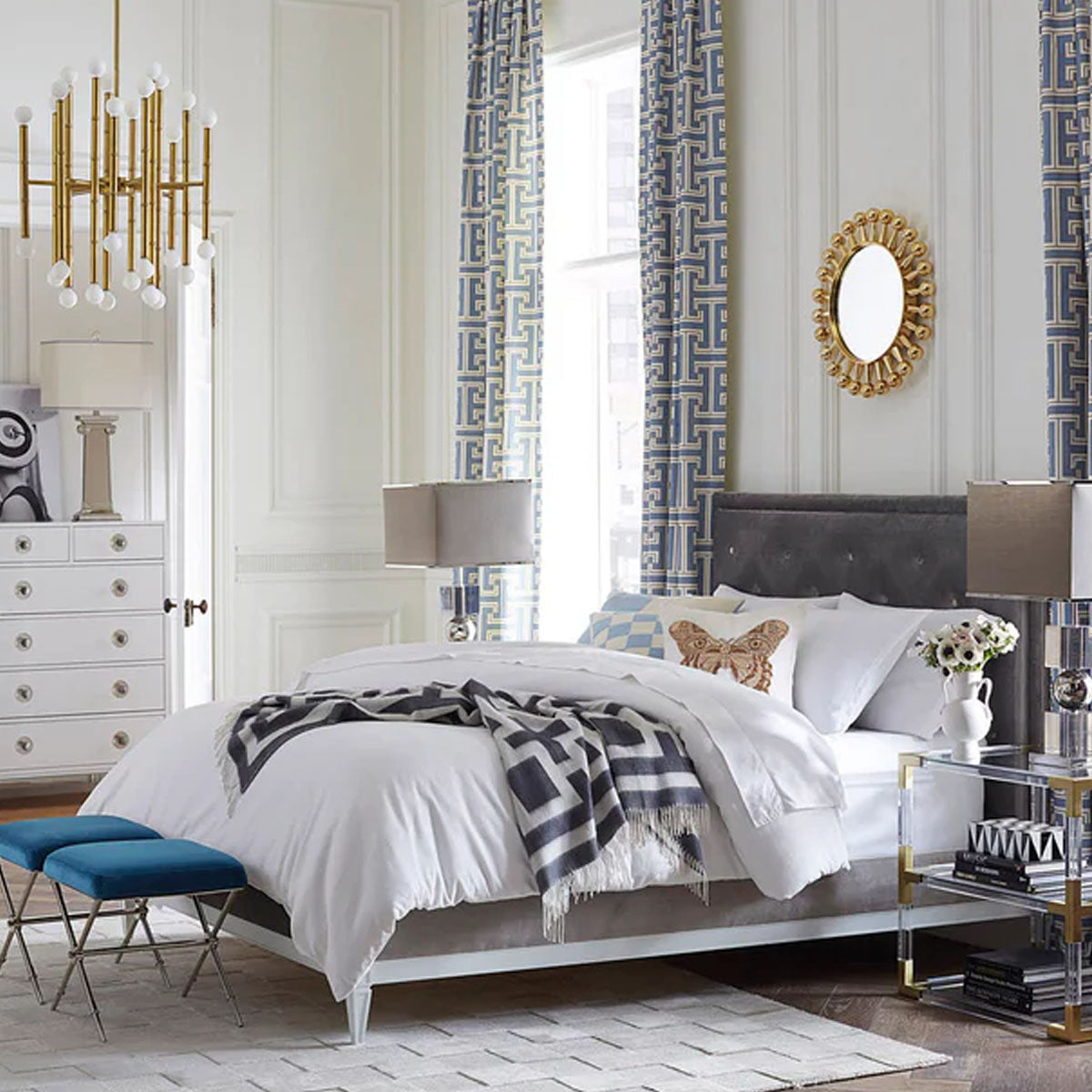 Jonathan Adler Meurice Chandelier - Modern Brass