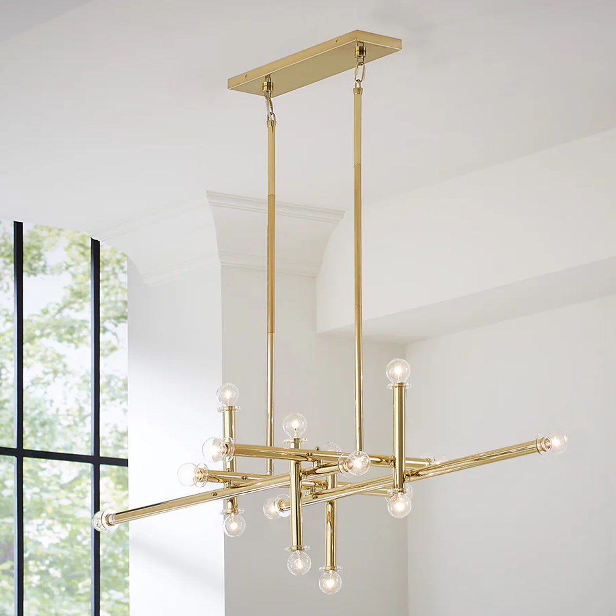 Jonathan Adler Milano Linear Chandelier - Brass