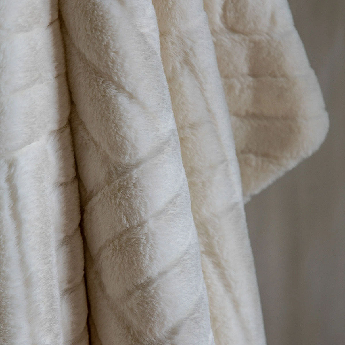 Gallery Direct Block Rabbit Faux Fur Throw