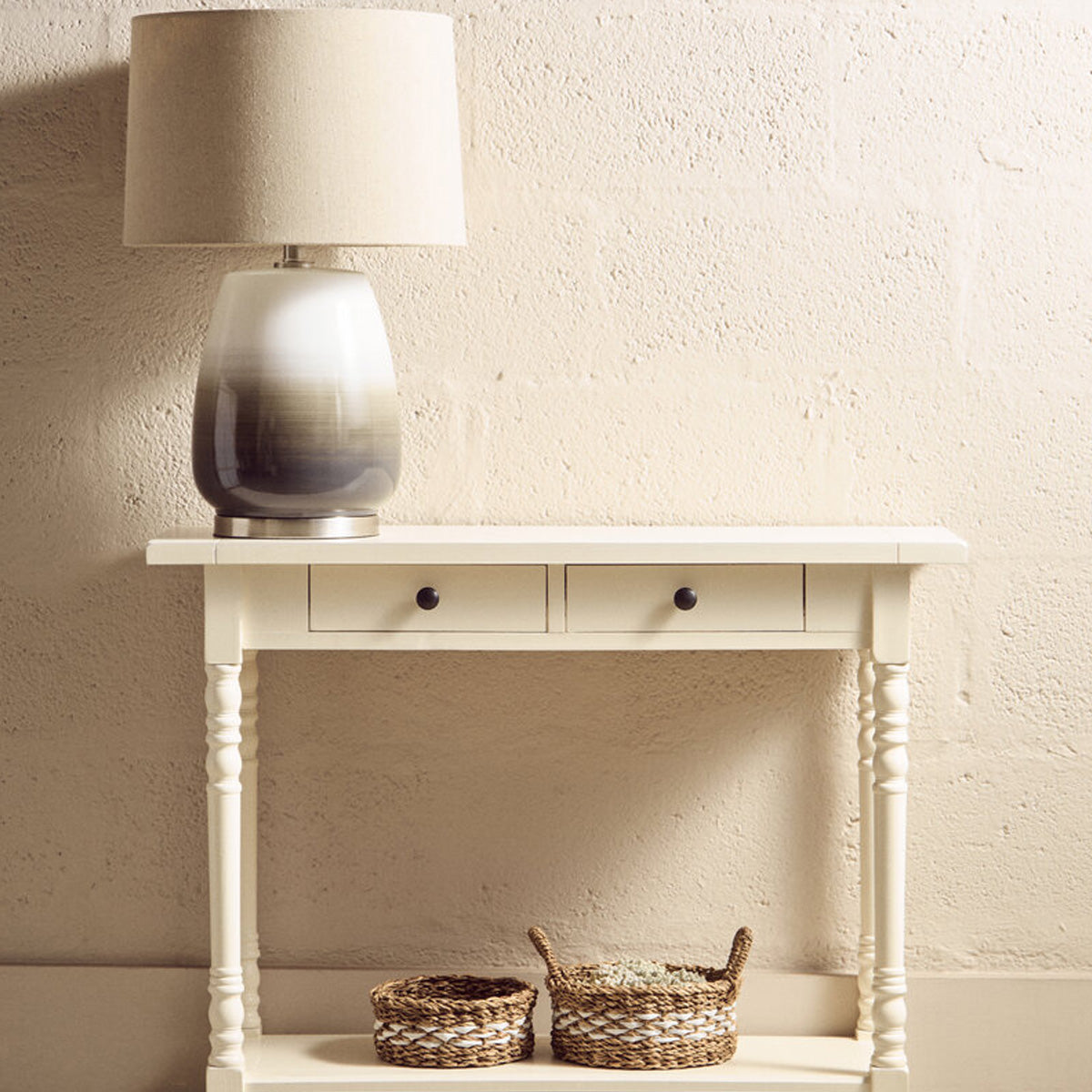Beaumonde Home Heritage 2 Drawers White Console Table