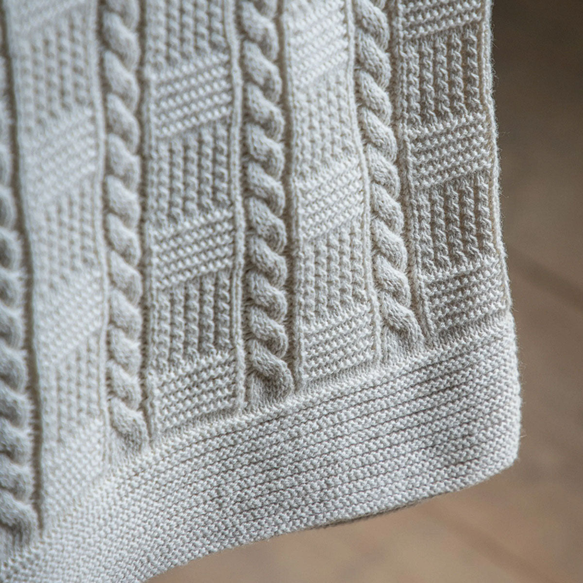 Gallery Direct Cotton Cable Throw Cream