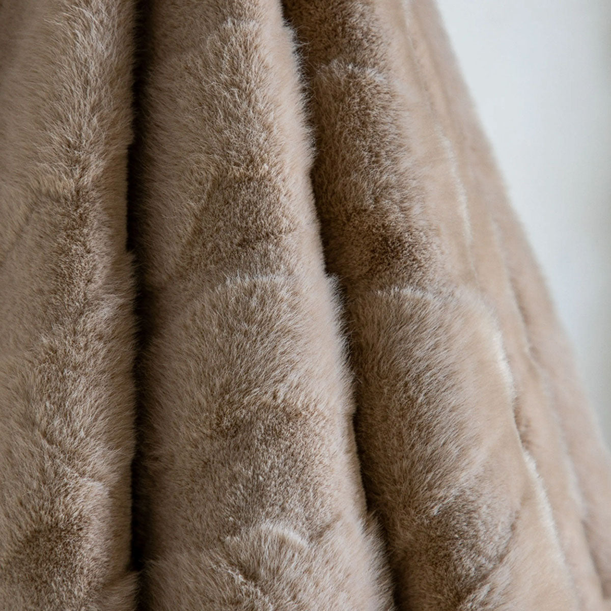 Gallery Direct Chevron Rabbit Faux Fur Throw Mink