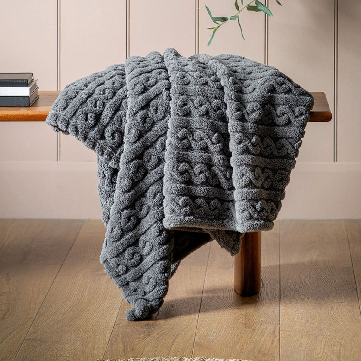 Gallery Direct Textures Twist Knit Grey 130x170cm