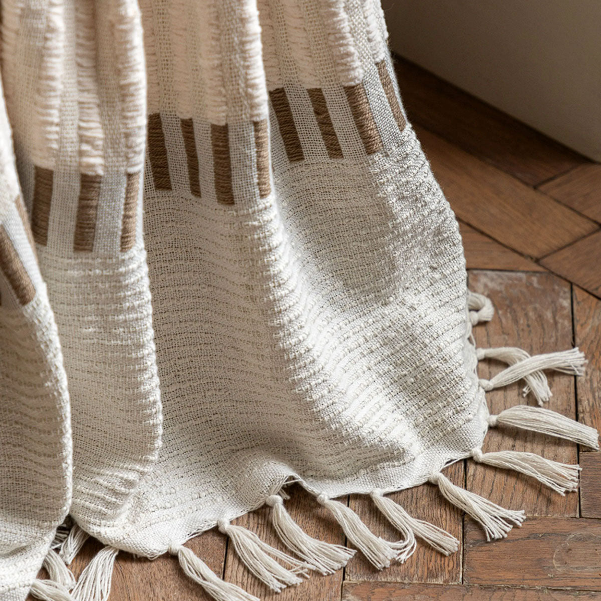 Gallery Direct Longshaw Woven Throw Natural