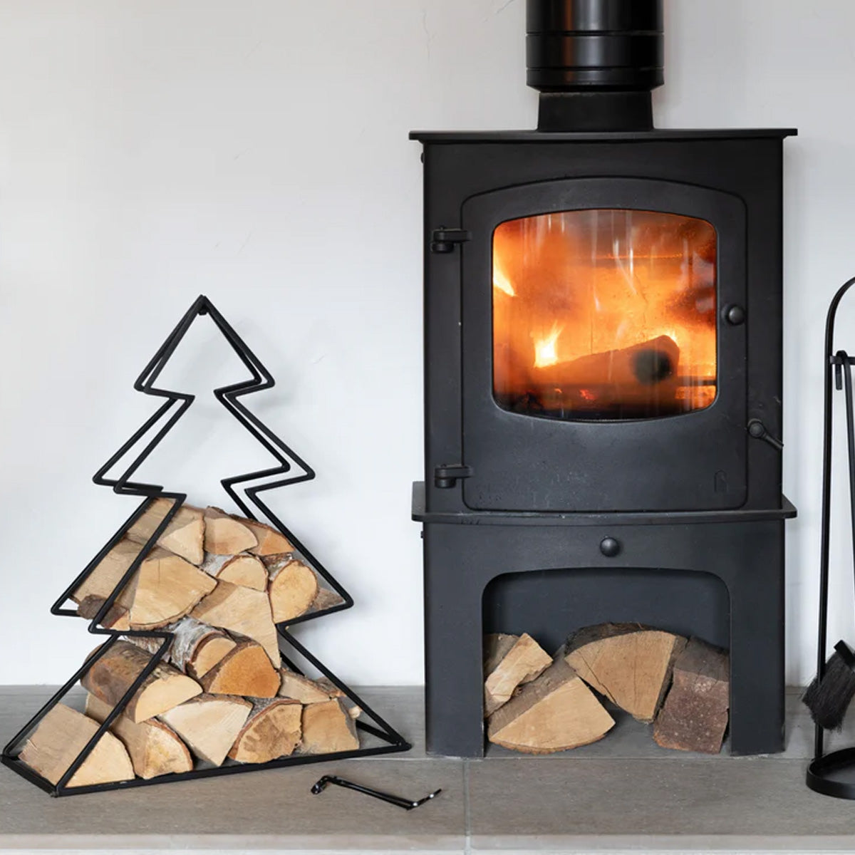 Ivyline Tree Log Holder Black Set of 2