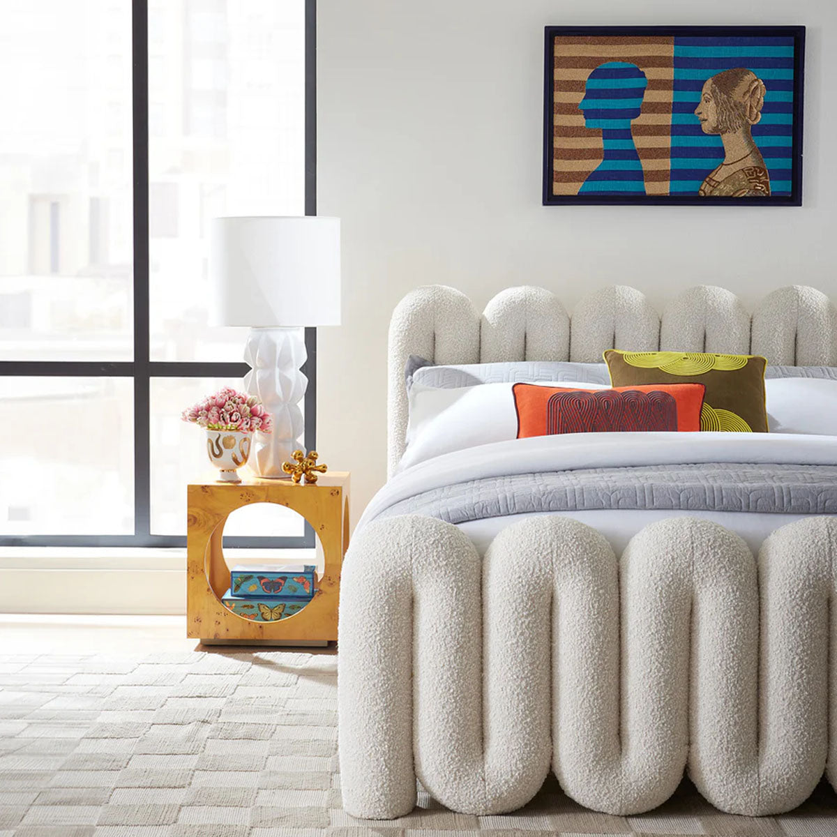 Jonathan Adler Bond Cube Accent Table - Burled Mappa