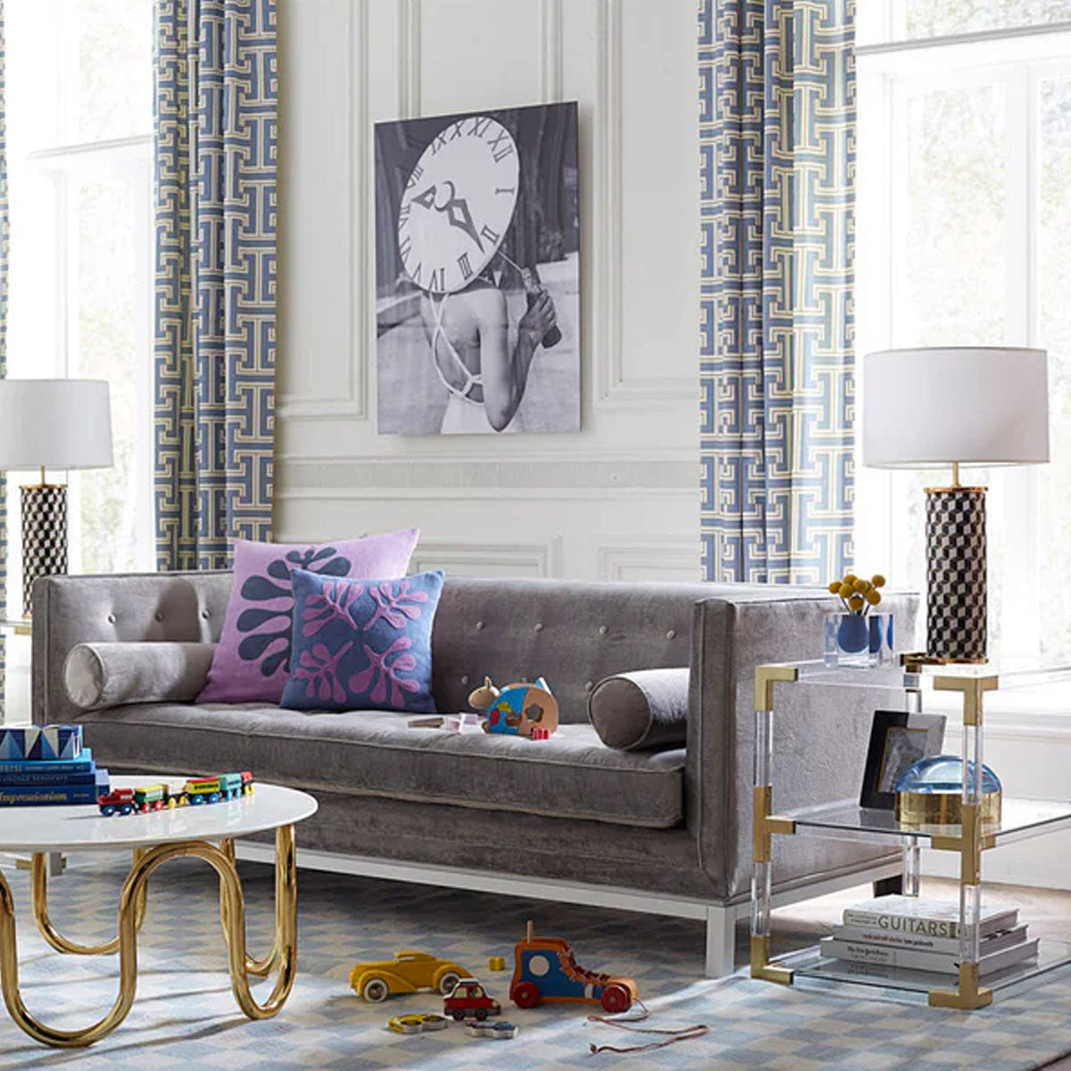 Jonathan Adler Lampert Sofa - Verona Smoke (Ebony)