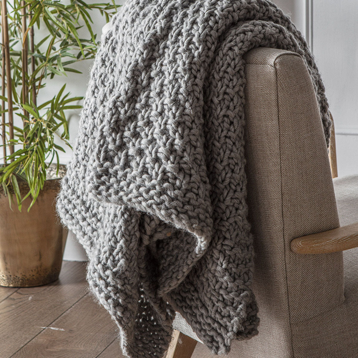 Gallery Direct Moss Chunky Knitted Throw