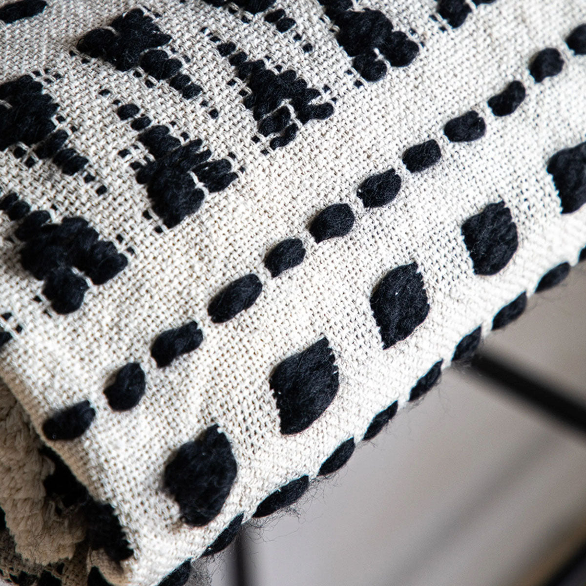 Gallery Direct Black & Cream Tufted Throw