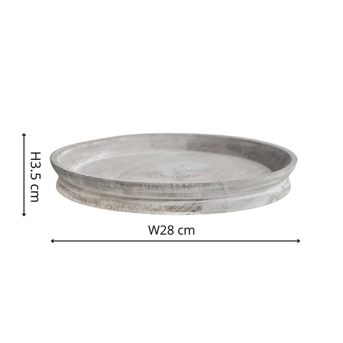 Ivyline Padstow White Wash Wooden Candle Tray