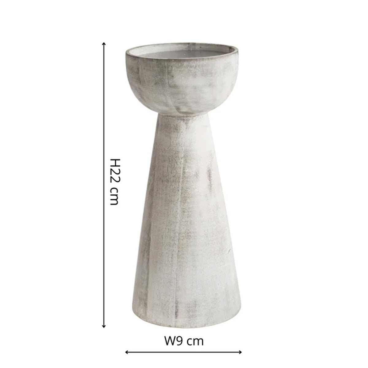 Ivyline Padstow White Wash Wooden Candle Holders 2 Pack
