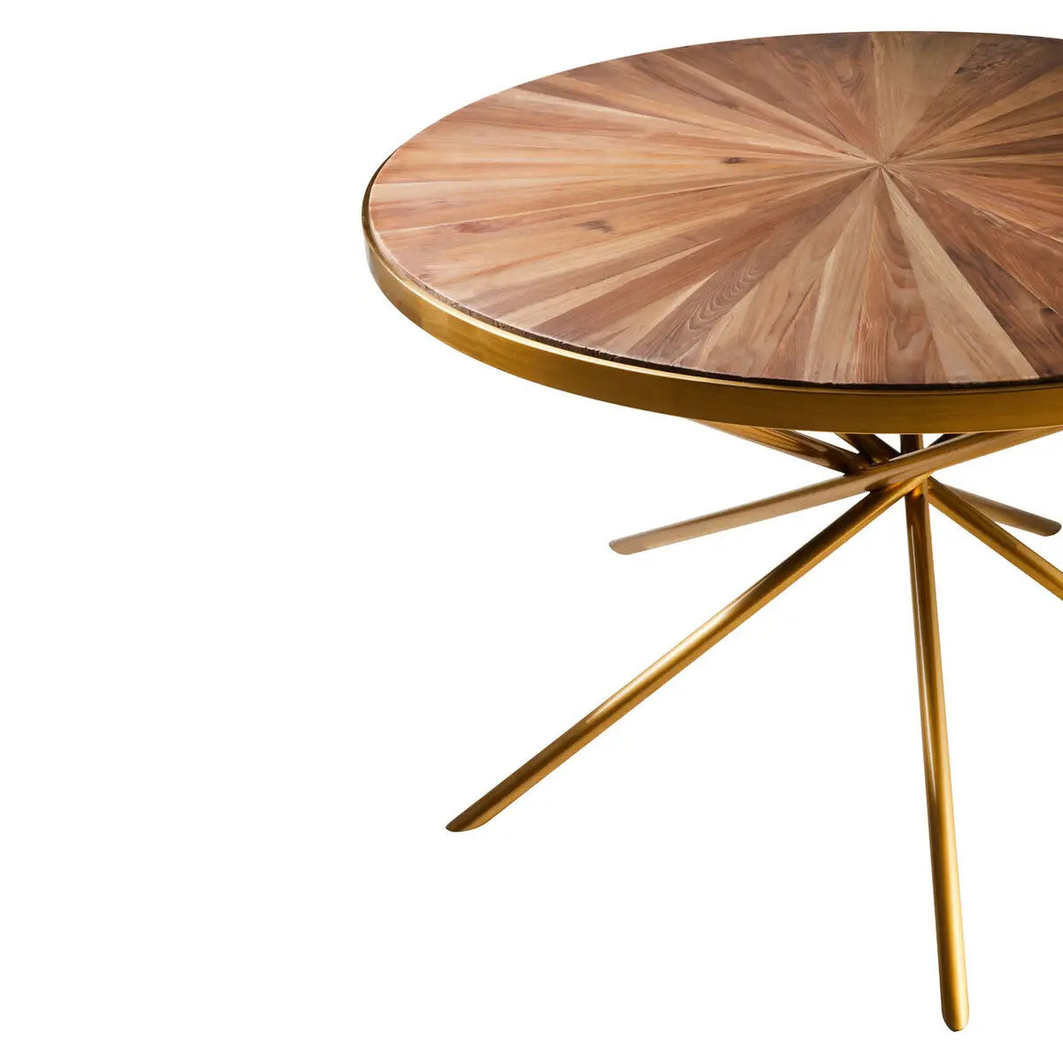 Beaumonde Home Jana Round Fir Wood Dining Table with Splayed Legs