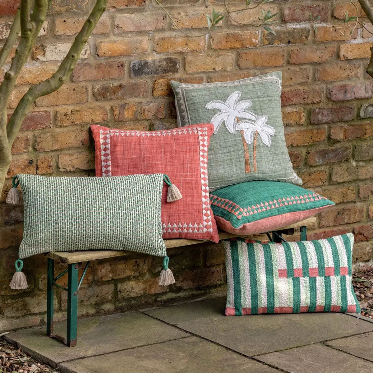 Gallery Direct Isla Woven Cushion Green