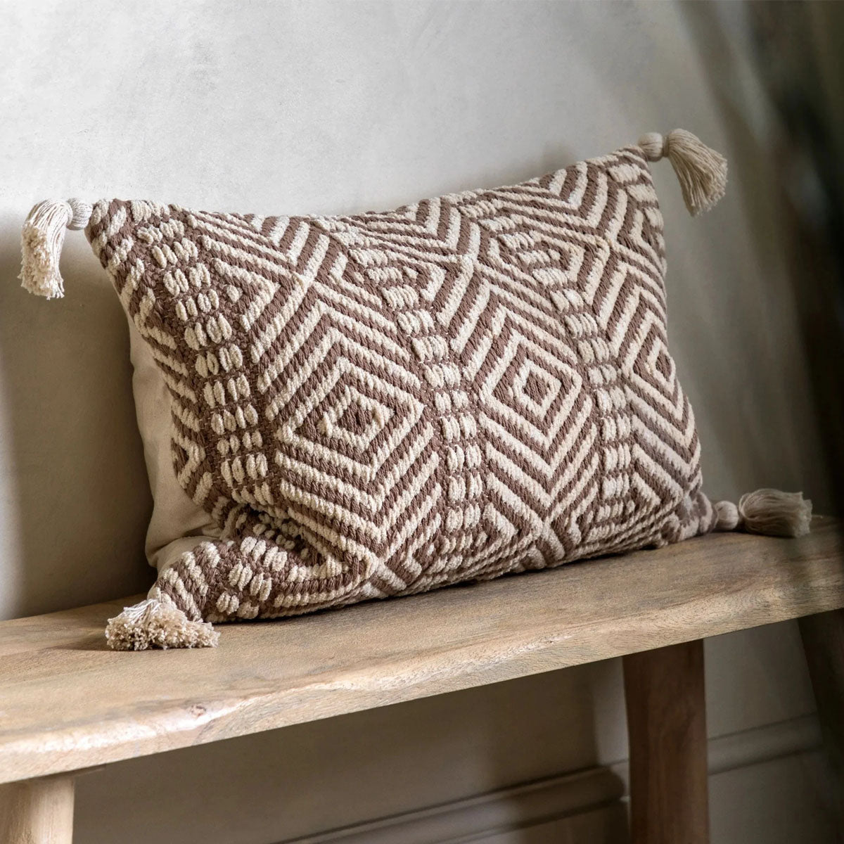 Gallery Direct Thea Woven Cushion Cream