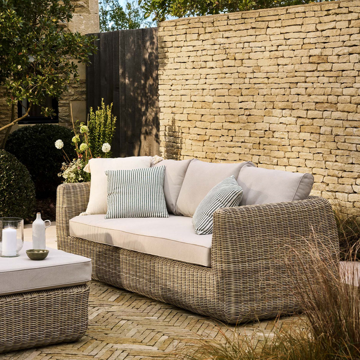 Garden Trading Skala 3 Seater Sofa Light Rattan