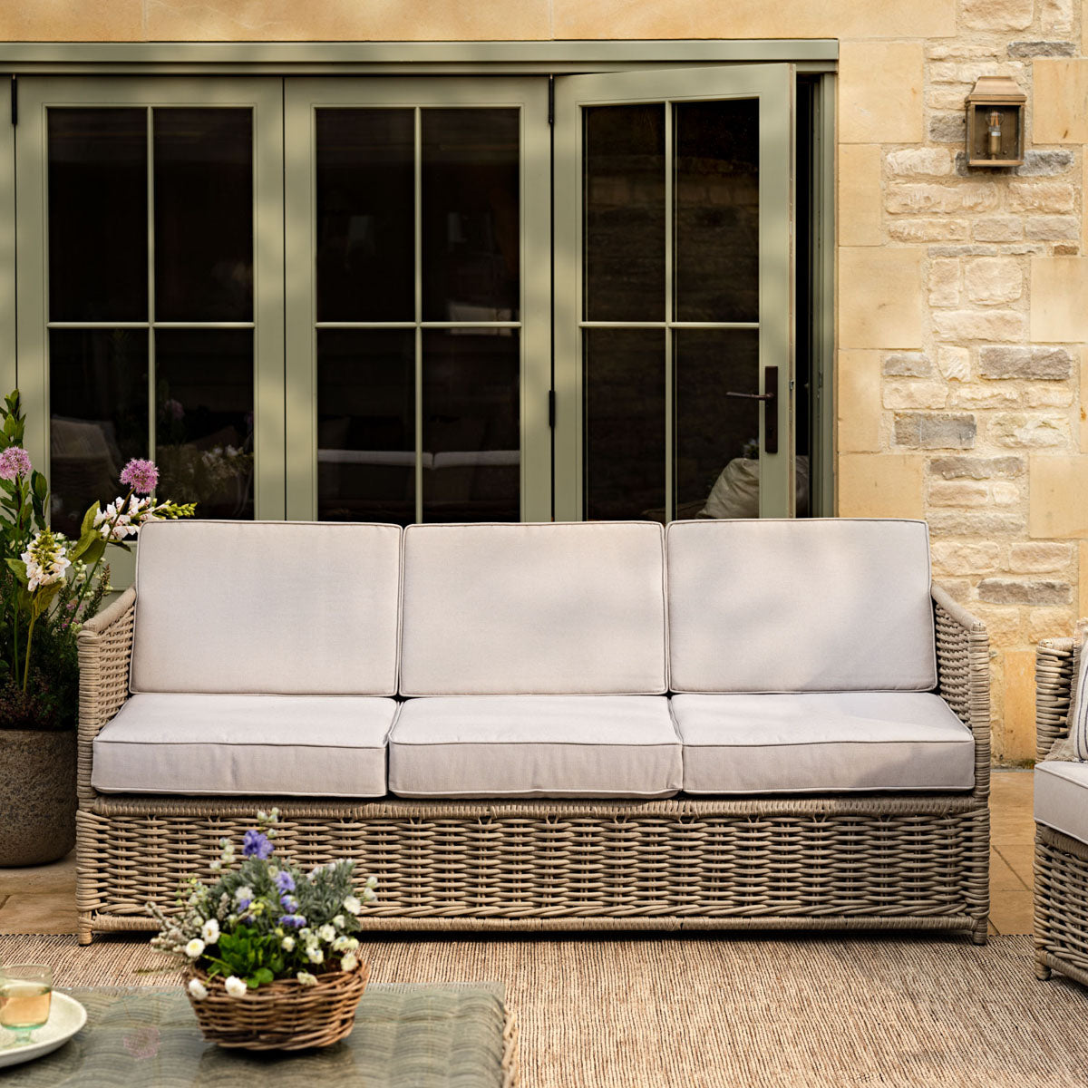 Garden Trading Harting 3 Seater Sofa Light Rattan