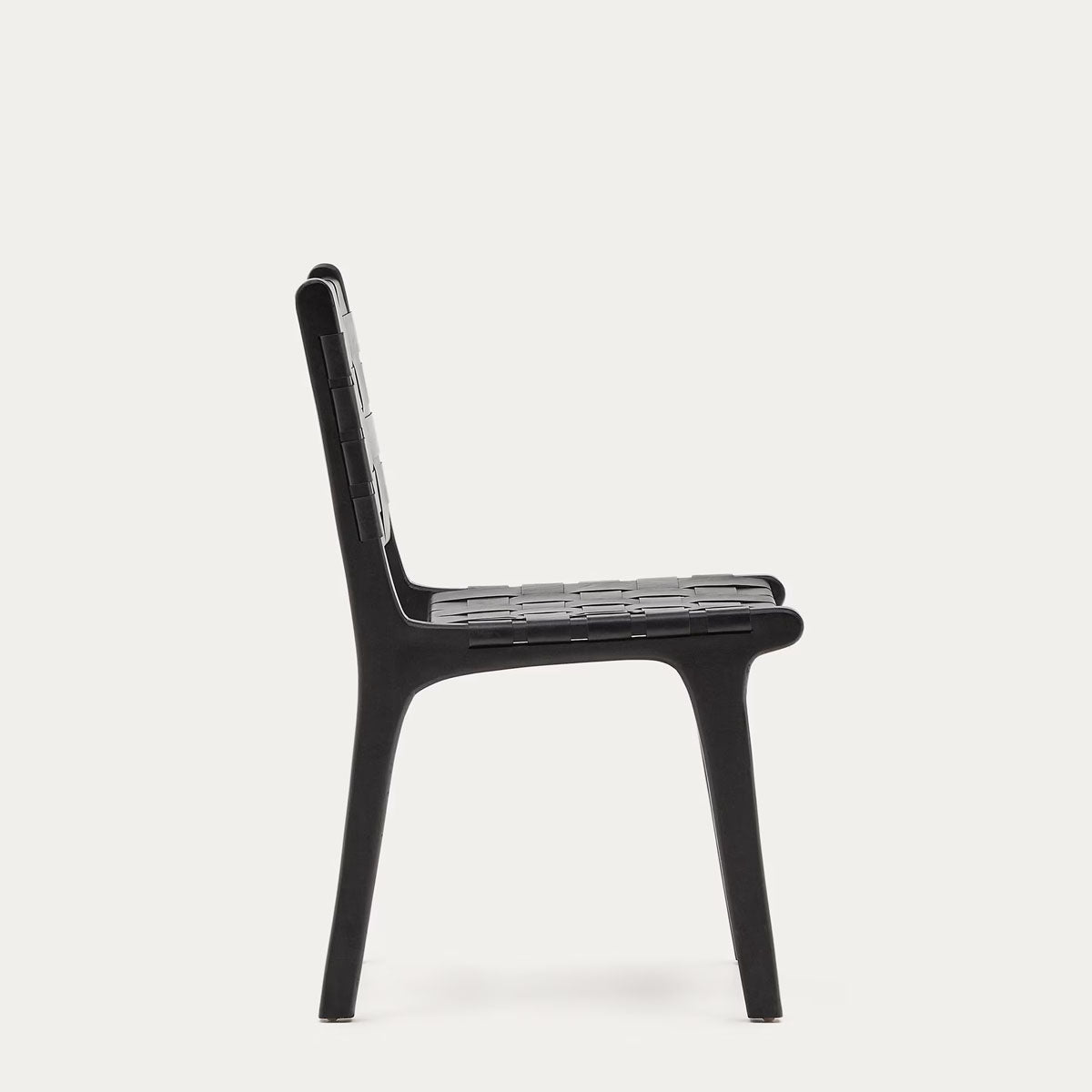 Kave Home Calixta Chair in Leather and Solid Teak