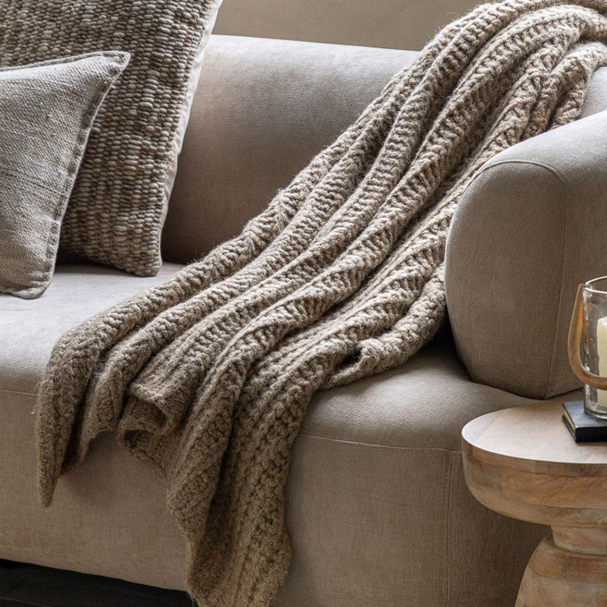Gallery Direct Luxury Melange Knit Throw