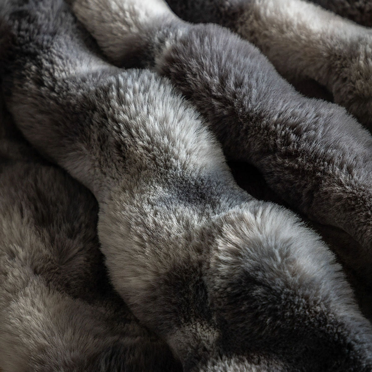 Gallery Direct Marshmallow Marble Rabbit Faux Fur Throw