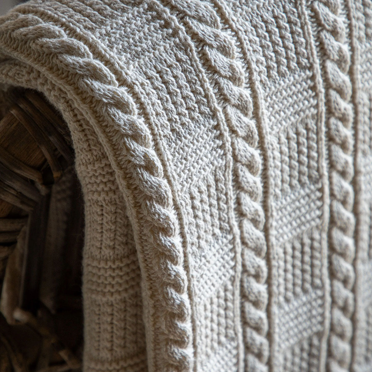 Gallery Direct Cotton Cable Throw Cream