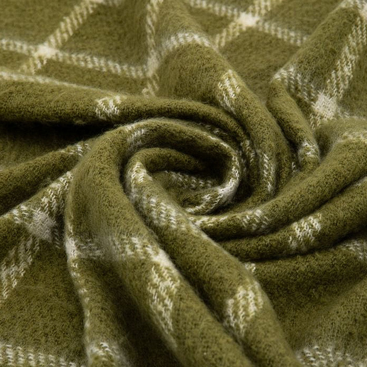 Gallery Direct Poly Faux Mohair Check Throw