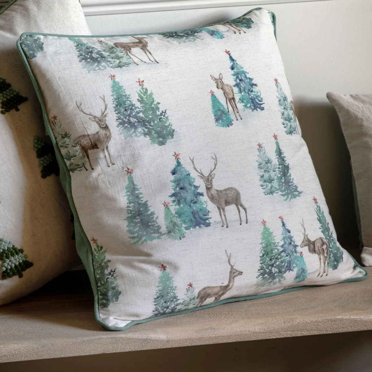 Gallery Direct Forest Stag and Deer Cushion