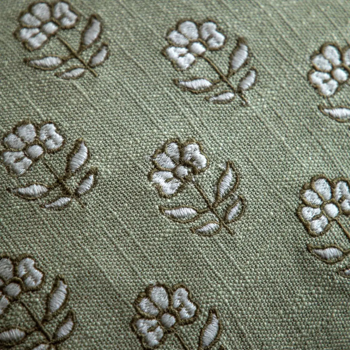 Gallery Direct Ilkley Embroider Floral Cushion Sage