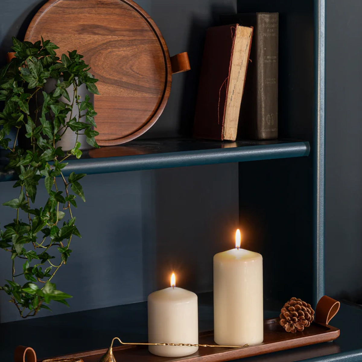 Ivyline Harvey Walnut Wooden Candle Plate