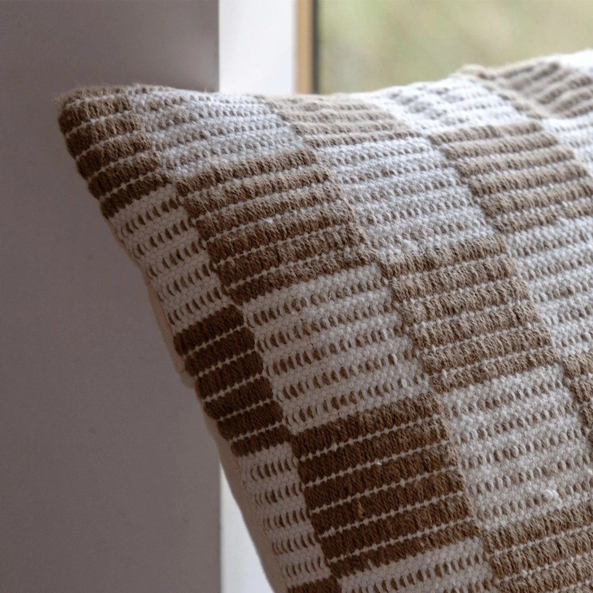 Gallery Direct Winster Check Woven Cushion Taupe