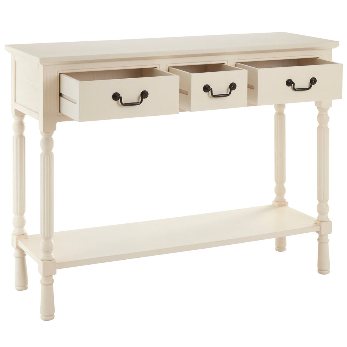 Beaumonde Home Heritage 3 Drawer White Console Table