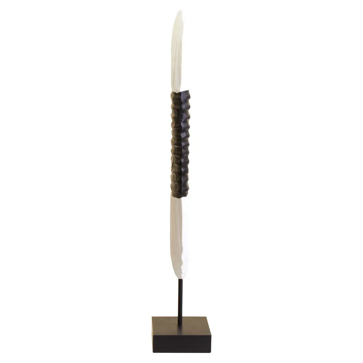 Beaumonde Home Fidel Black and White Mango Wood Oblong Sculpture