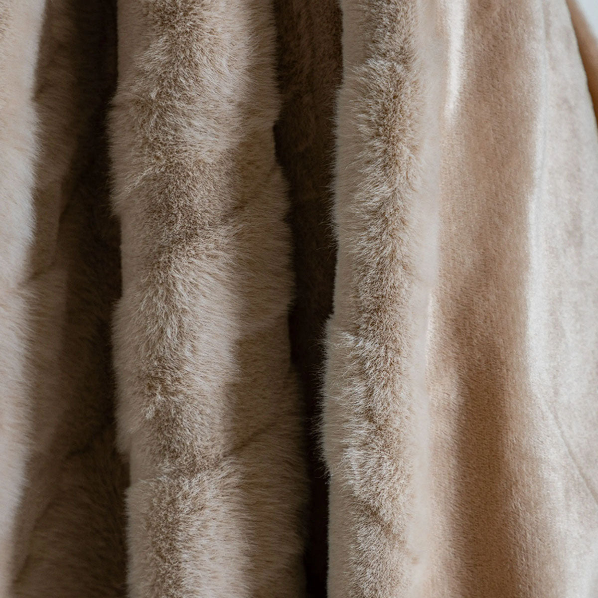Gallery Direct Chevron Rabbit Faux Fur Throw Mink