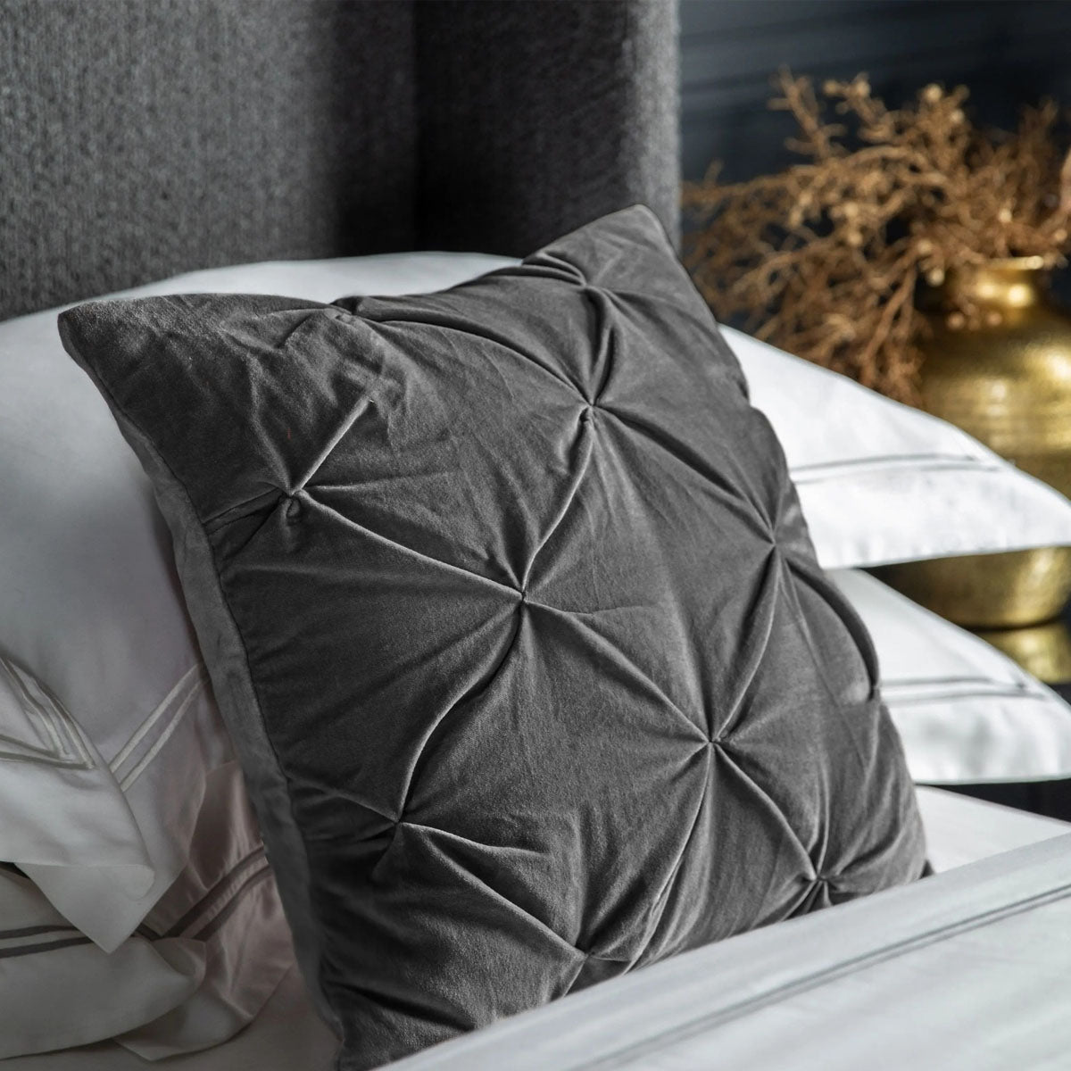 Gallery Direct Opulent Velvet Cushion Charcoal