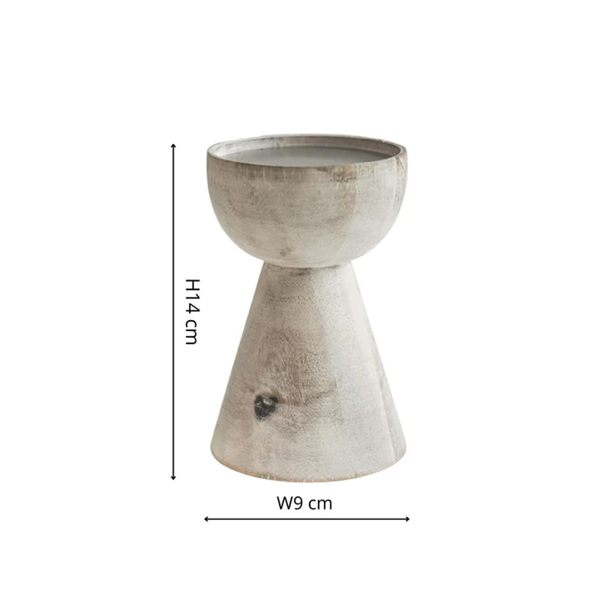 Ivyline Padstow White Wash Wooden Candle Holders 2 Pack