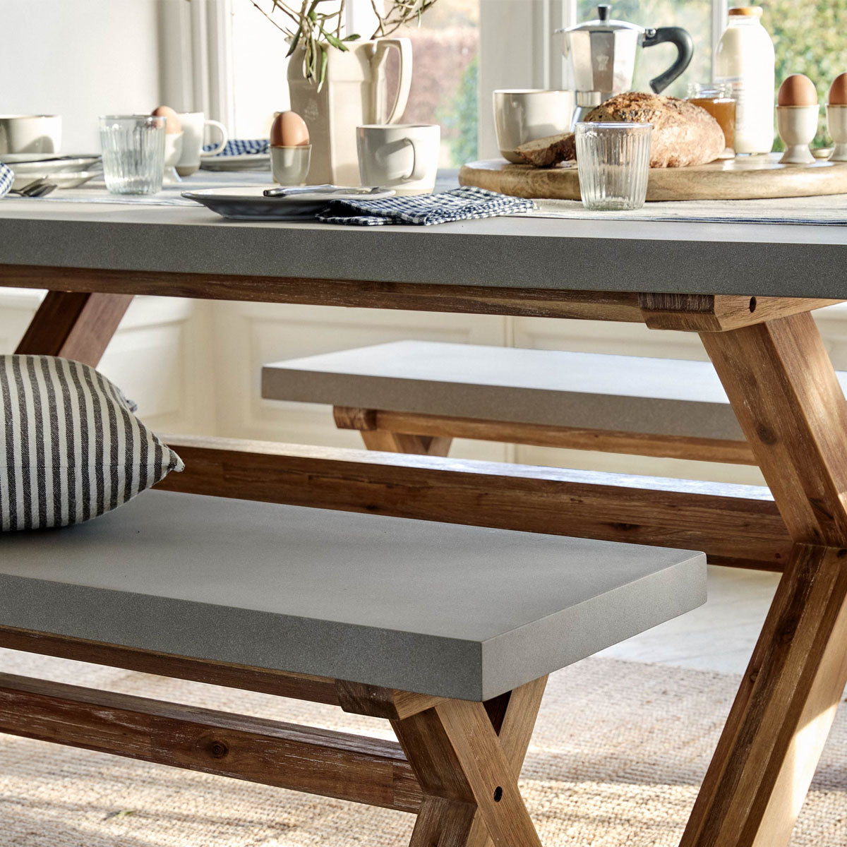 Garden Trading Burford Table & Bench Set Small Natural