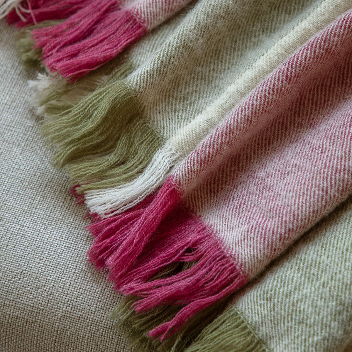 Gallery Direct Dursley Check Throw Cranberry and Olive