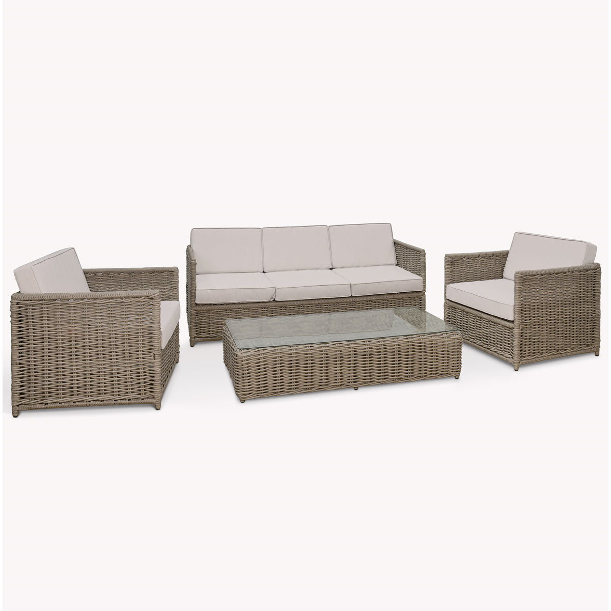 Garden Trading Harting 3 Seater Sofa Set Light Rattan