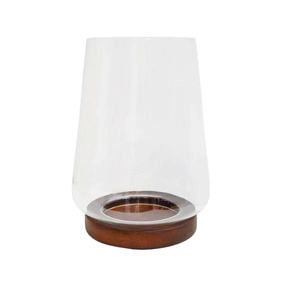 Ivyline Harvey Walnut Cylinder Lantern
