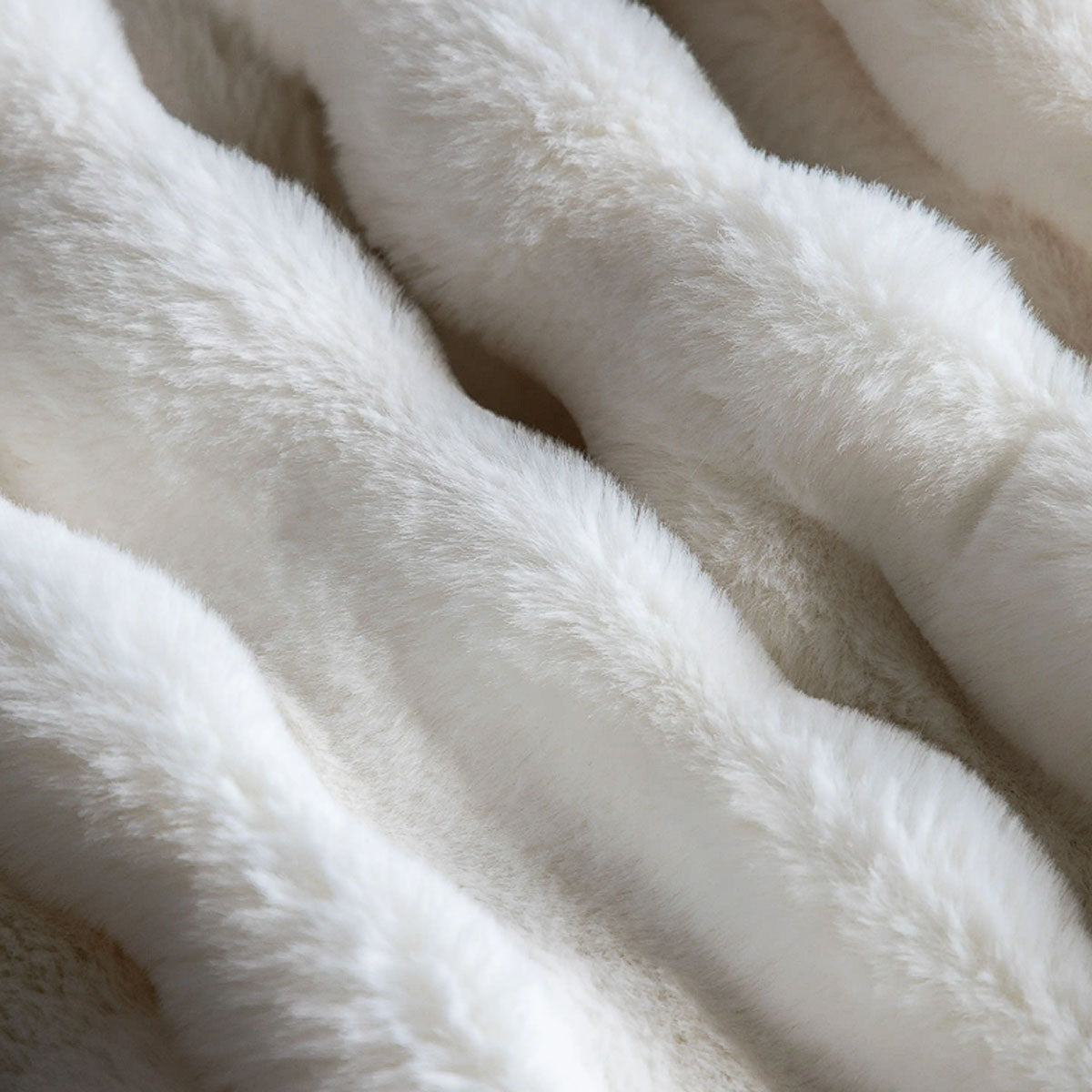 Gallery Direct Marshmallow Rabbit Faux Fur Throw Cream