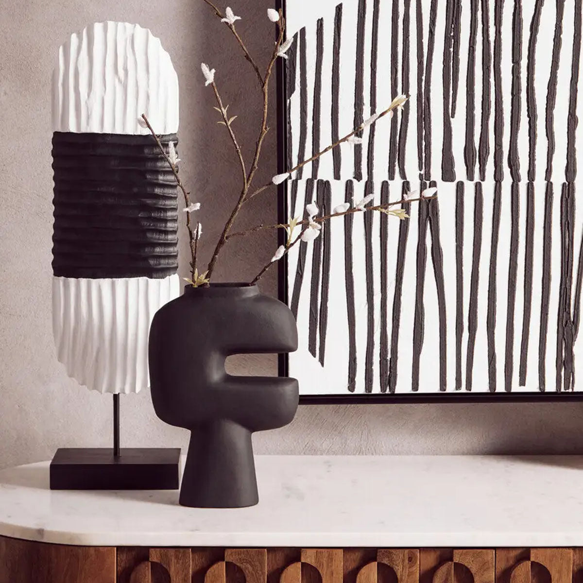 Beaumonde Home Hapax Abstract Small Black Vase